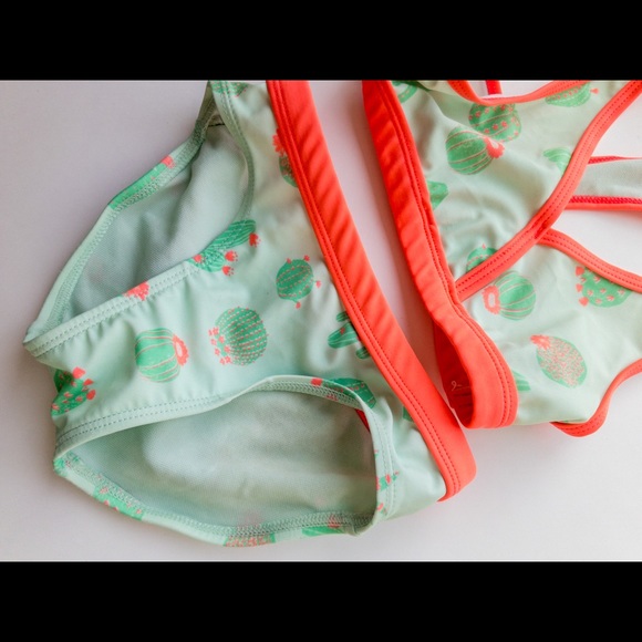 Next Direct Cactus print lime green and hot pink swimsuit- size 4 - Picture 3 of 3